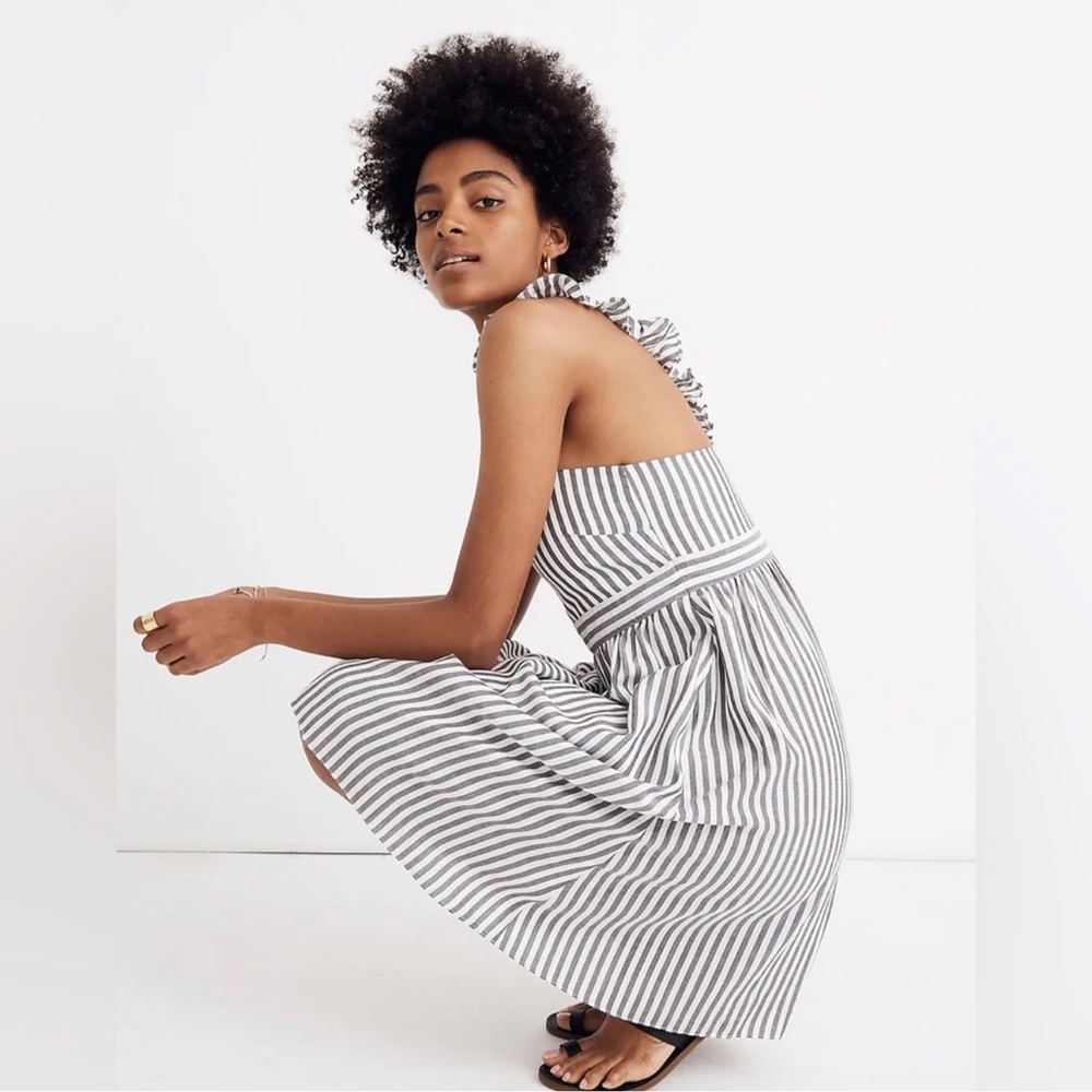 Madewell Black and White Striped Dress